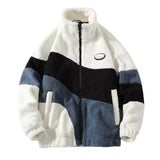 Modern Fleece Jacket  Monochrome Color Block Design - Product detail 4