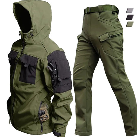 Tactical Outdoor Clothing Set  Waterproof Softshell Hiking Gear - Product example