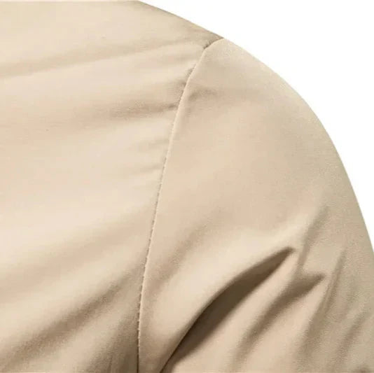 Classic Bomber Jacket  Navy Cotton Blend With Striped Ribbing - Product detail 8