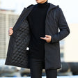 Modern Winter Coat  Quilted Hooded Mid-Length Design - Product showcase