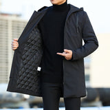 Modern Winter Coat  Quilted Hooded Mid-Length Design - Product showcase