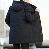 Modern Winter Coat  Quilted Hooded Mid-Length Design - Detailed view