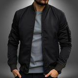 Modern Mens Bomber Jacket  Slim Fit Windbreaker Design - Detailed view