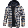 Quilted Flannel Jacket  Hooded Plaid Winter Design - Product showcase
