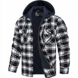 Quilted Flannel Jacket  Hooded Plaid Winter Design - Product detail 6