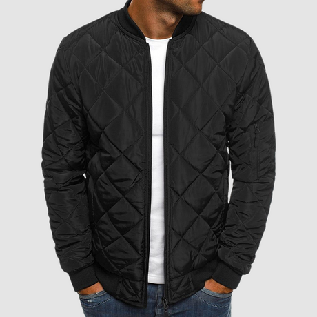 Quilted Bomber Jacket  Diamond Stitch Design - Product showcase