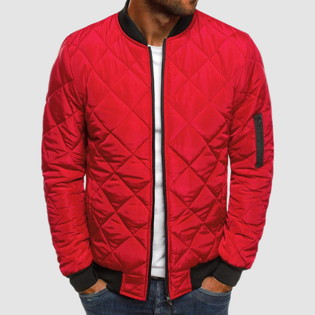 Quilted Bomber Jacket  Diamond Stitch Design - Product example