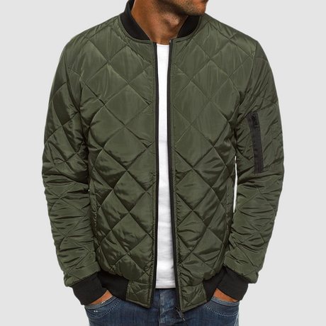 Quilted Bomber Jacket  Diamond Stitch Design - Product detail 4