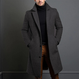 Classic Wool Overcoat  Long Black Winter Design - Product example