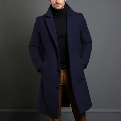Classic Wool Overcoat  Long Black Winter Design - Product detail 4