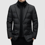 Down Blazer Winter Coat  Tailored Quilted Design - Detailed view
