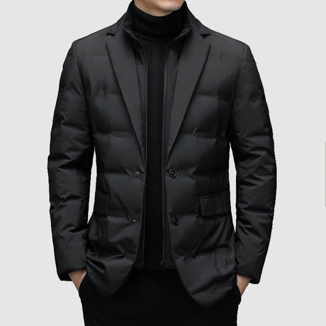 Down Blazer Winter Coat  Tailored Quilted Design - Detailed view