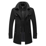 Classic Winter Coat  Double-Layer Wool Blend Design - Product showcase