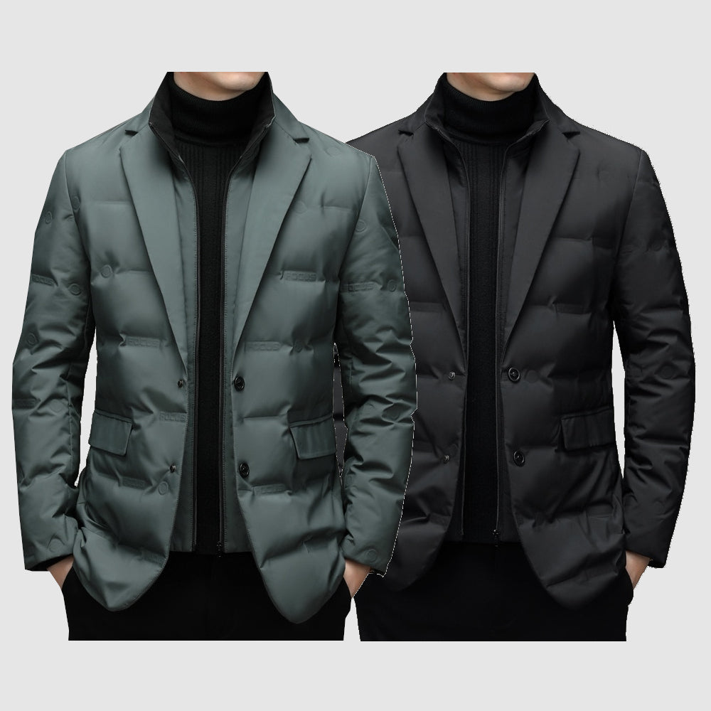 Down Blazer Winter Coat  Tailored Quilted Design - Product showcase