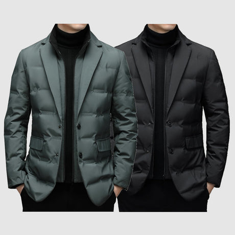 Down Blazer Winter Coat  Tailored Quilted Design - Product showcase