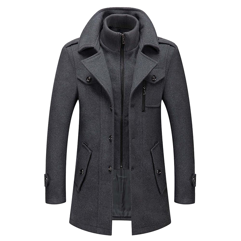 Classic Winter Coat  Double-Layer Wool Blend Design - Product detail 4