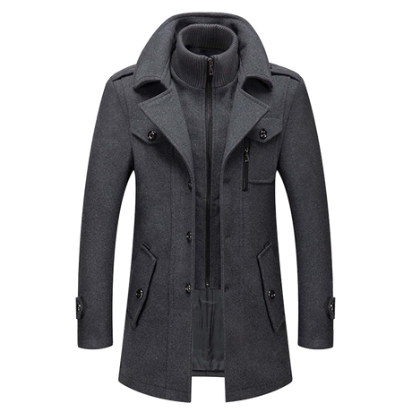 Classic Winter Coat  Double-Layer Wool Blend Design - Product detail 4