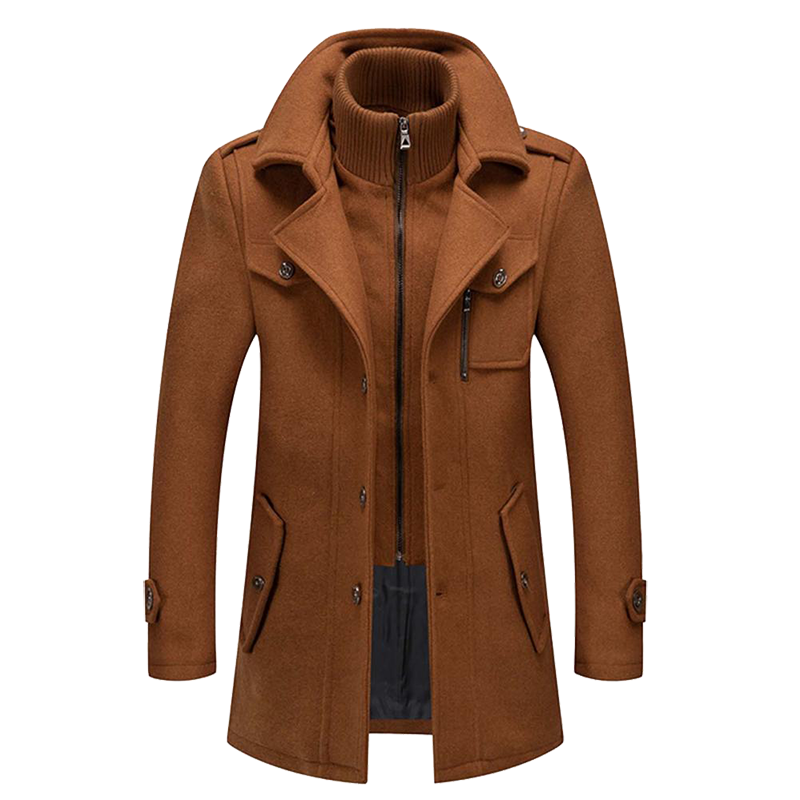 Classic Winter Coat  Double-Layer Wool Blend Design - Product detail 6