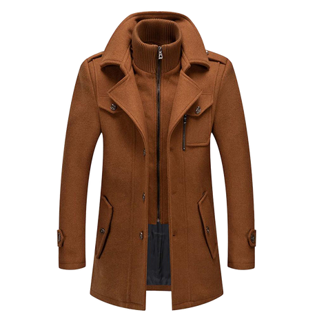 Classic Winter Coat  Double-Layer Wool Blend Design - Product detail 6