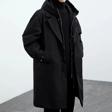 Mens Waterproof Trench Coat  Insulated Long Puffer Design - Product detail 4