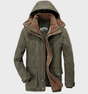 Mens Winter Parka Jacket  Military Green Fleece Lined - Product showcase
