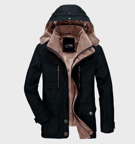 Mens Winter Parka Jacket  Military Green Fleece Lined - Product example