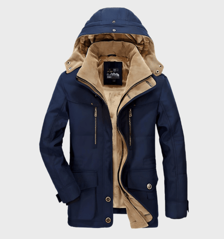 Mens Winter Parka Jacket  Military Green Fleece Lined - Product detail 4