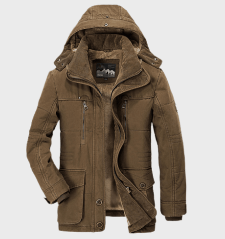 Mens Winter Parka Jacket  Military Green Fleece Lined - Product detail 5