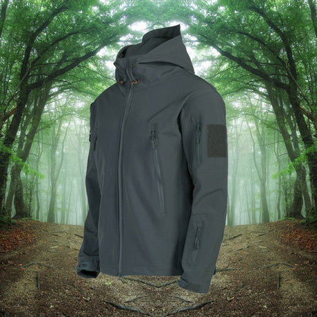 Tactical Outdoor Jacket  Weather Resistant Softshell Design - Detailed view