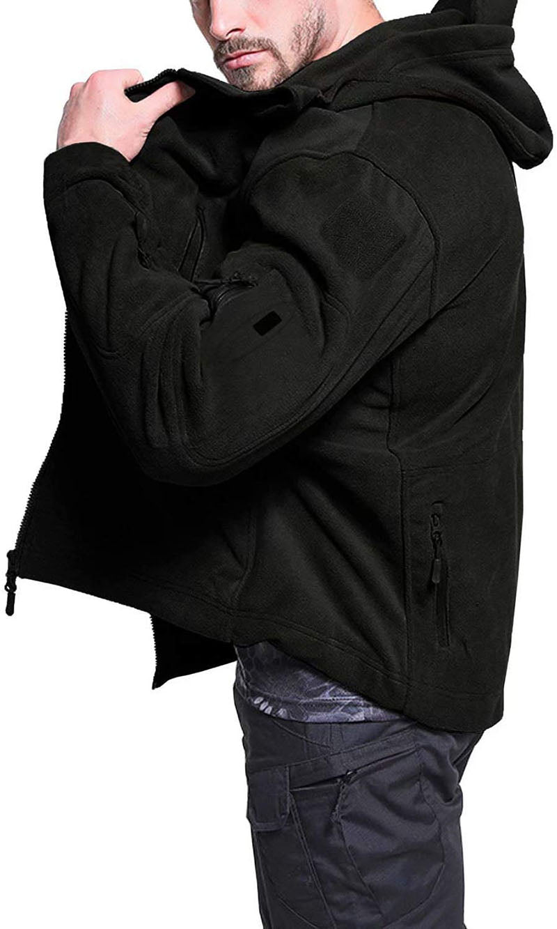 Mens Windproof Fleece Jacket  Tactical Winter Outerwear - Detailed view