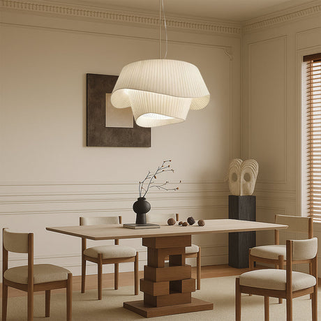 Modern Pendant Light  Sculptural Pleated Shade Design - Product showcase