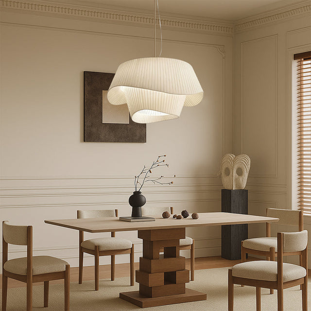 Modern Pendant Light  Sculptural Pleated Shade Design - Product showcase