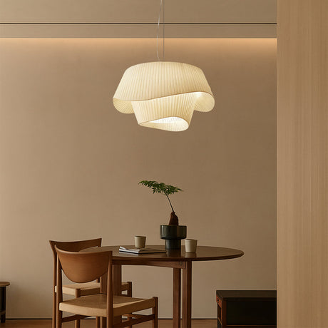Modern Pendant Light  Sculptural Pleated Shade Design - Product example