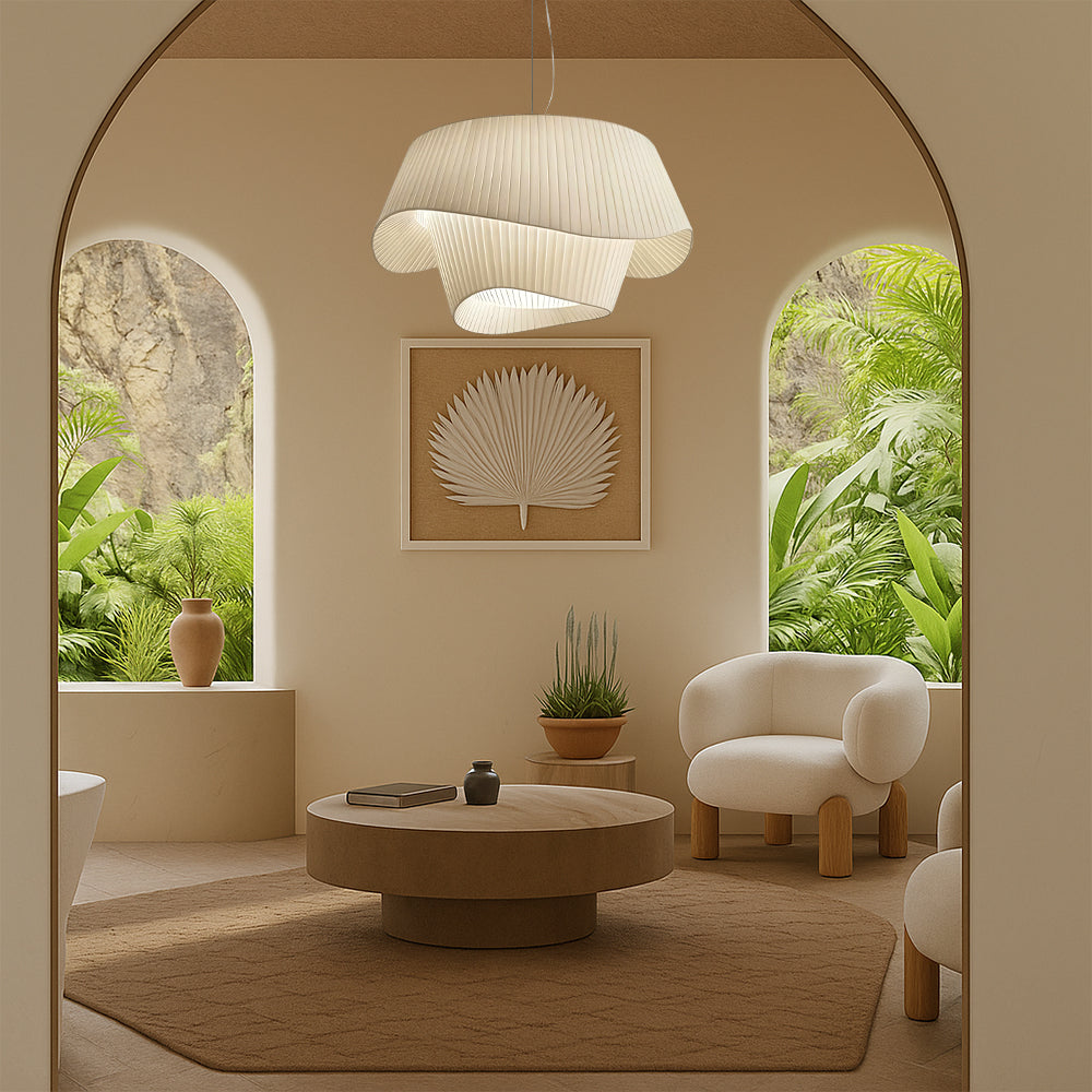 Modern Pendant Light  Sculptural Pleated Shade Design - Product detail 6
