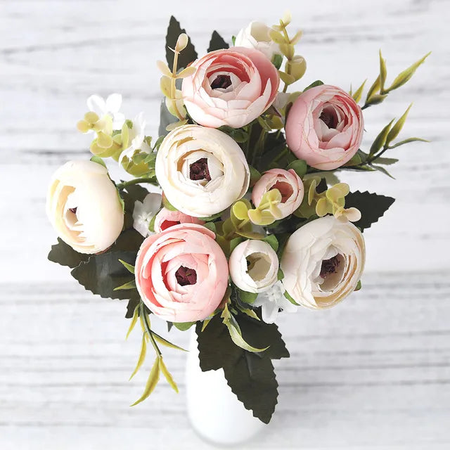 Silk Rose Bouquet  Pastel Pink Peony Arrangement - Product detail 10