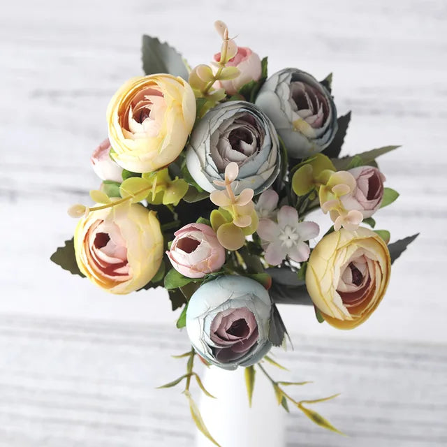 Silk Rose Bouquet  Pastel Pink Peony Arrangement - Product detail 11