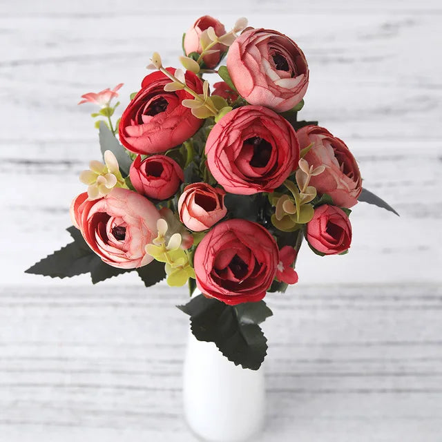 Silk Rose Bouquet  Pastel Pink Peony Arrangement - Product detail 14