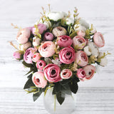 Silk Rose Bouquet  Pastel Pink Peony Arrangement - Product detail 4