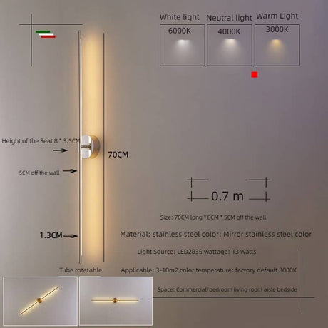 Modern Wall Light  Adjustable Rod Design - Product detail 10