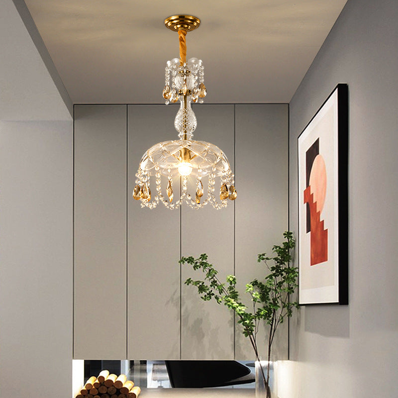 Crystal Pendant Chandelier  Amber Drop Glass Design - Product example