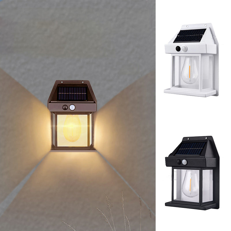 Solar Motion Sensor Wall Light  Modern Black Lantern Design - Product detail 7