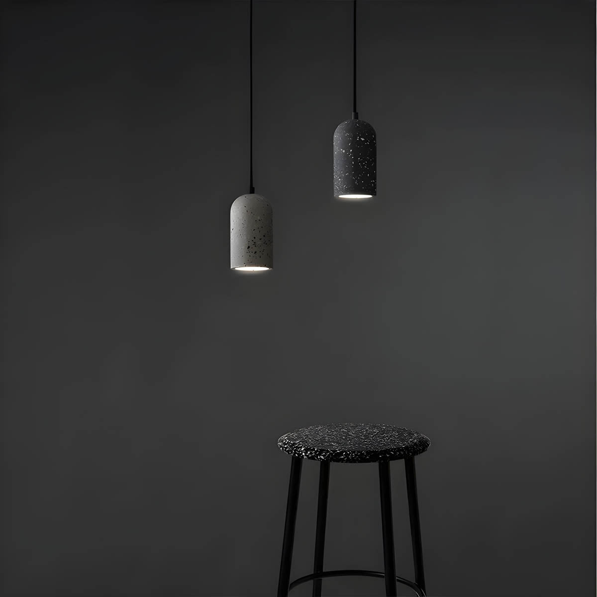 Modern Concrete Pendant Light  Minimalist Cylindrical Design - Detailed view