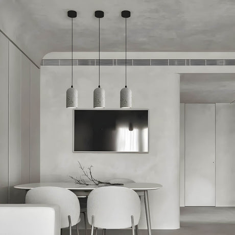 Modern Concrete Pendant Light  Minimalist Cylindrical Design - Product showcase