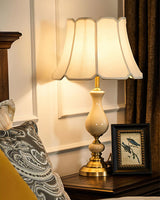 Ceramic Table Lamp  Scalloped Shade with Brass Base - Product detail 10