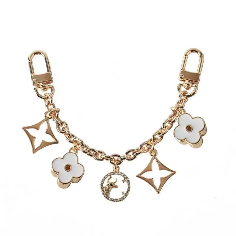Decorative Bag Chain  Floral Charm Pendant with Metal Accents - Product detail 4
