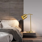 Modern Brass Table Lamp  Adjustable Reading Light - Detailed view
