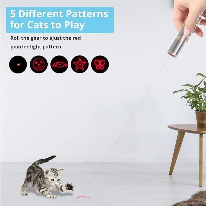 Interactive Cat Laser Toy  Rechargeable Stainless Steel with 5 Patterns - Product detail 4