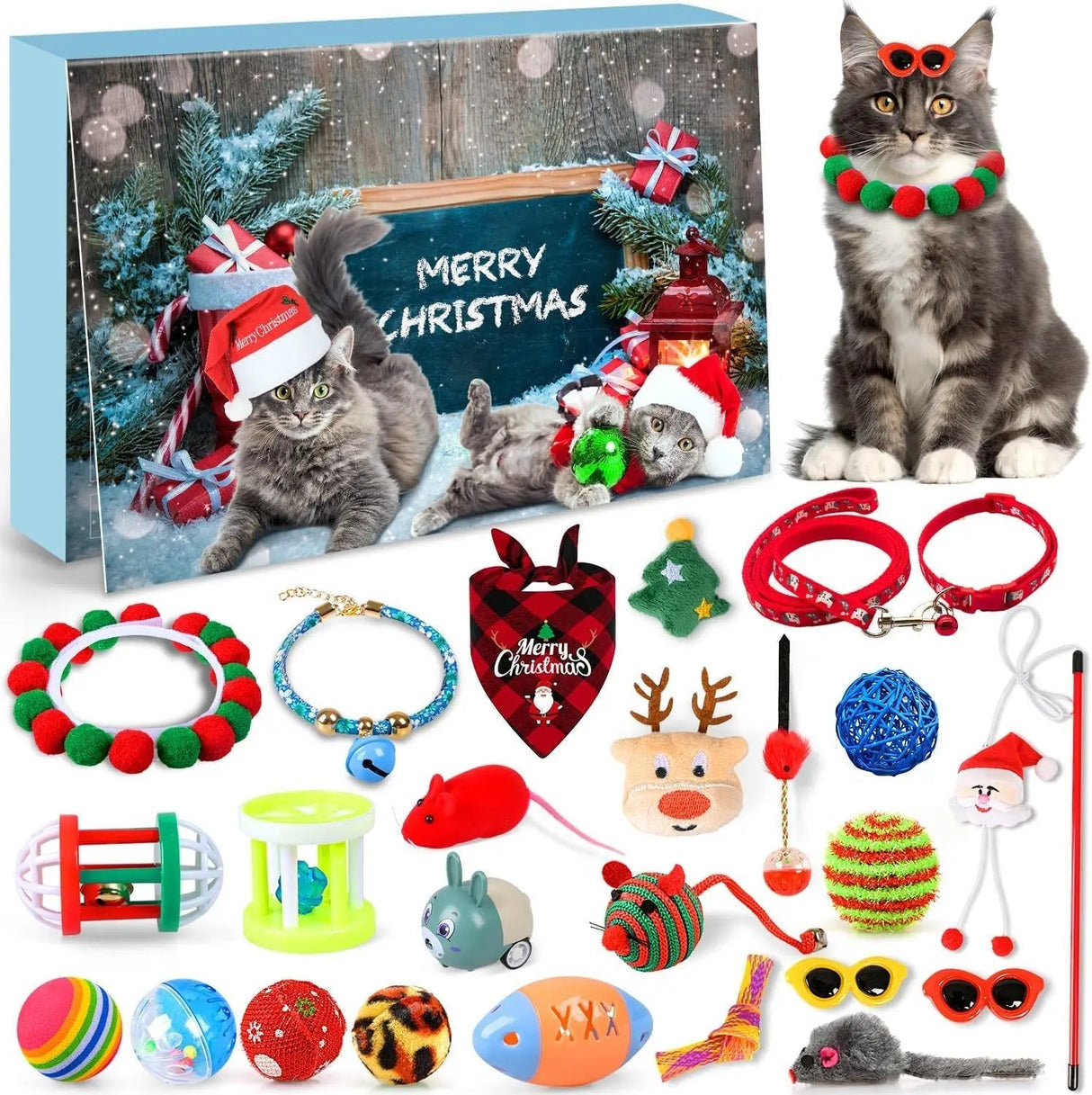 Cat Advent Calendar  24 Interactive Holiday Toys - Detailed view
