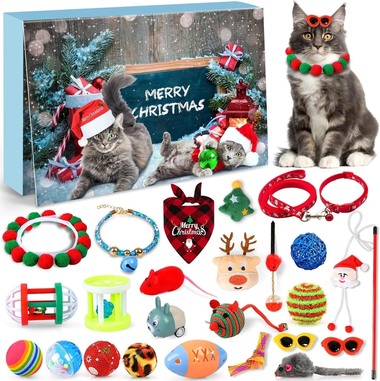 Cat Advent Calendar  24 Interactive Holiday Toys - Detailed view