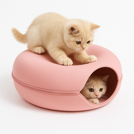 Cat Tunnel Bed  Round Felt Cave with Zippered Opening - Product detail 11